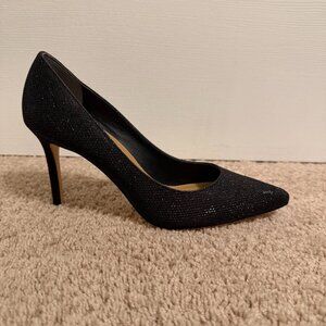 Nina 60 Black Pointed-Toe Pumps with Crystal Detail Size 7M